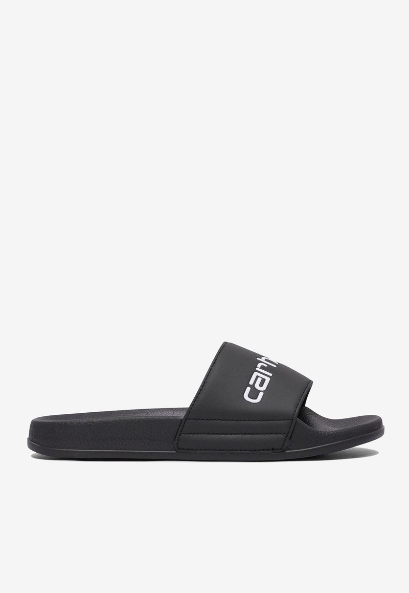 Carhartt Wip Logo Debossed Rubber Slides Black I0346150D2.XX.4U_79277_TH