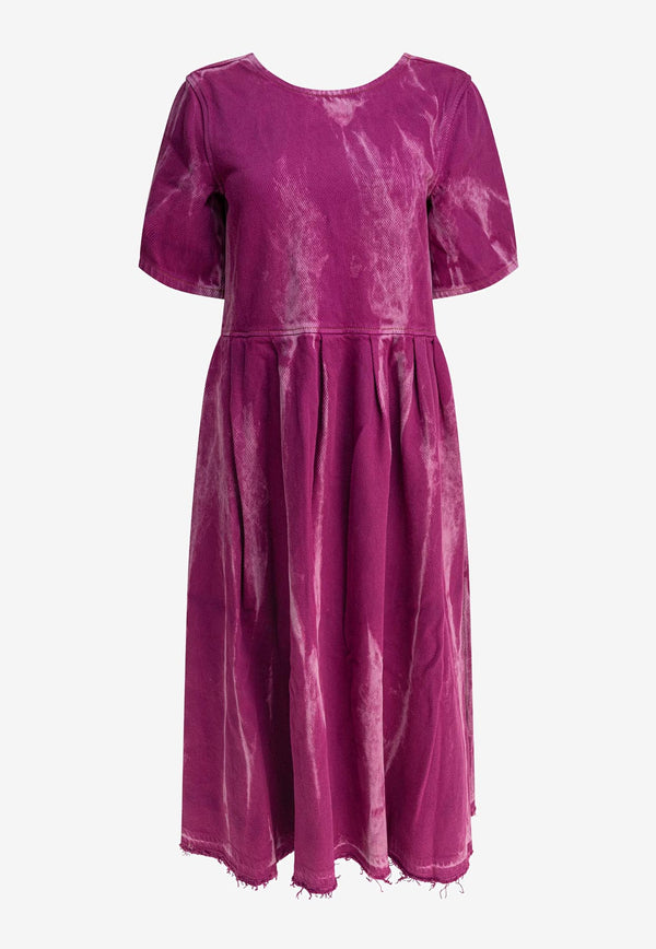 GANNI Overdyed Denim Open-Back Midi Dress Purple J1672088_79282