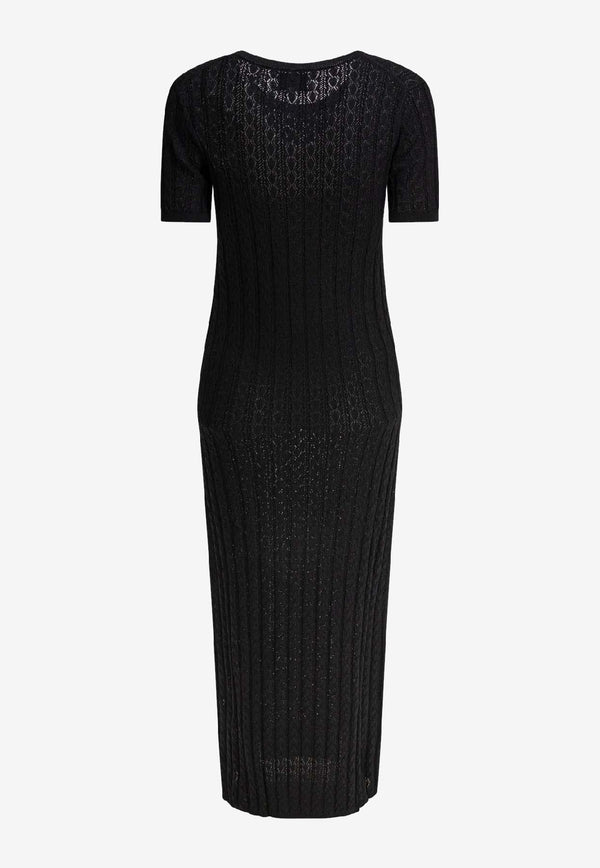 Loulou Studio Perforated Midi Dress Black ARUBABLACK_79303