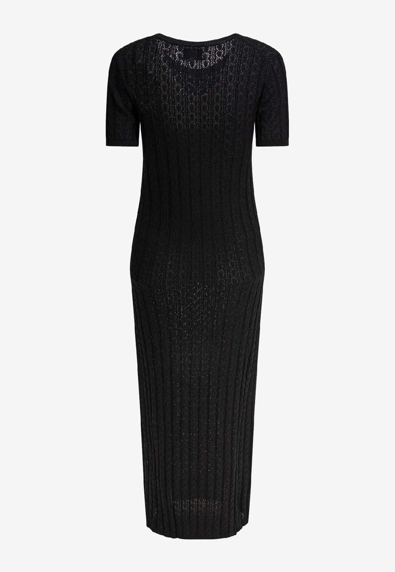 Loulou Studio Perforated Midi Dress Black ARUBABLACK_79303