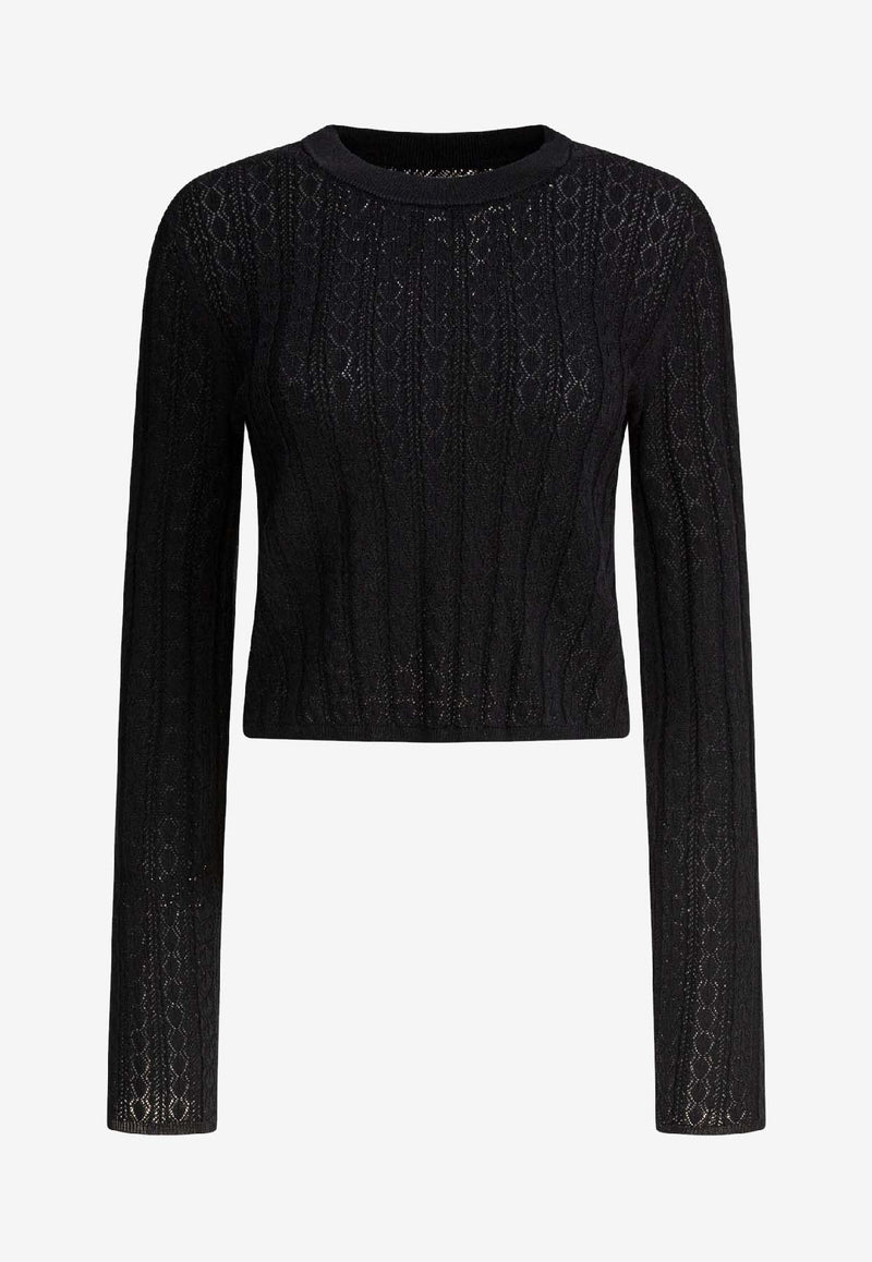 Loulou Studio Knitted Cropped Sweater Black TINOSBLACK_79349