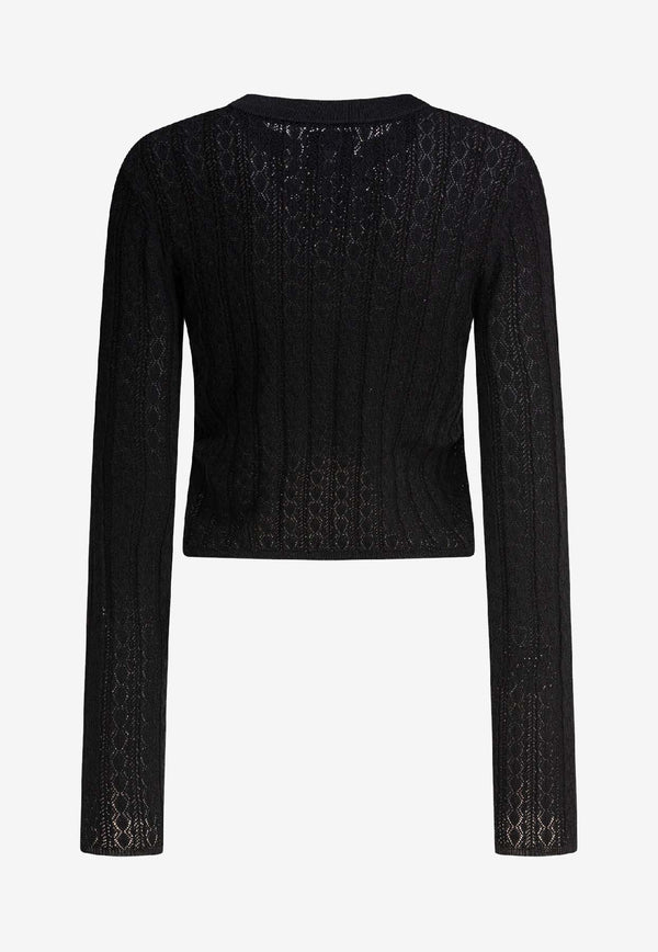 Loulou Studio Knitted Cropped Sweater Black TINOSBLACK_79349