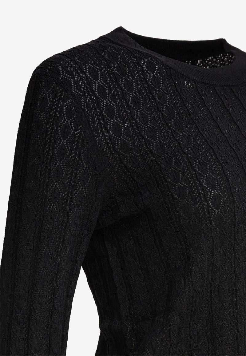 Loulou Studio Knitted Cropped Sweater Black TINOSBLACK_79349