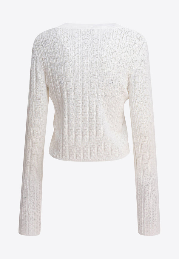 Loulou Studio Tinos Ribbed Knit Cropped Sweater Ivory TINOSIVORY_79338