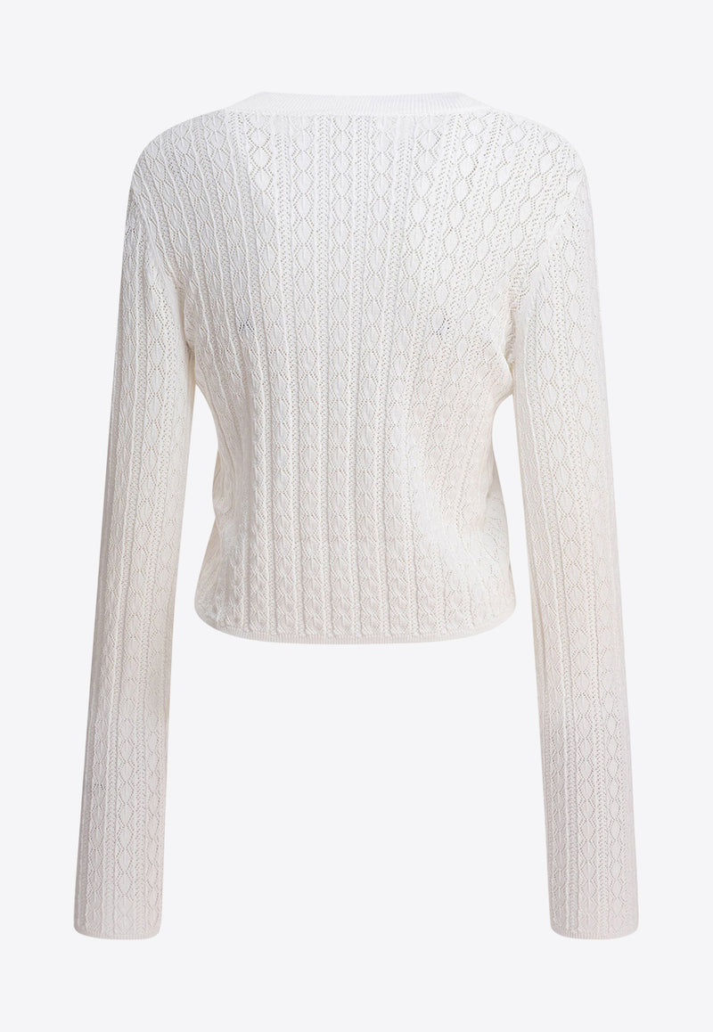 Loulou Studio Tinos Ribbed Knit Cropped Sweater Ivory TINOSIVORY_79338