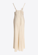 Sportmax Unione V-neck Midi Dress 2512221052600UNIONE001_79347 Beige