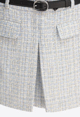 Self-Portrait Tweed Mini Skirt Blue SS25-008SK-BLBLUE_79341