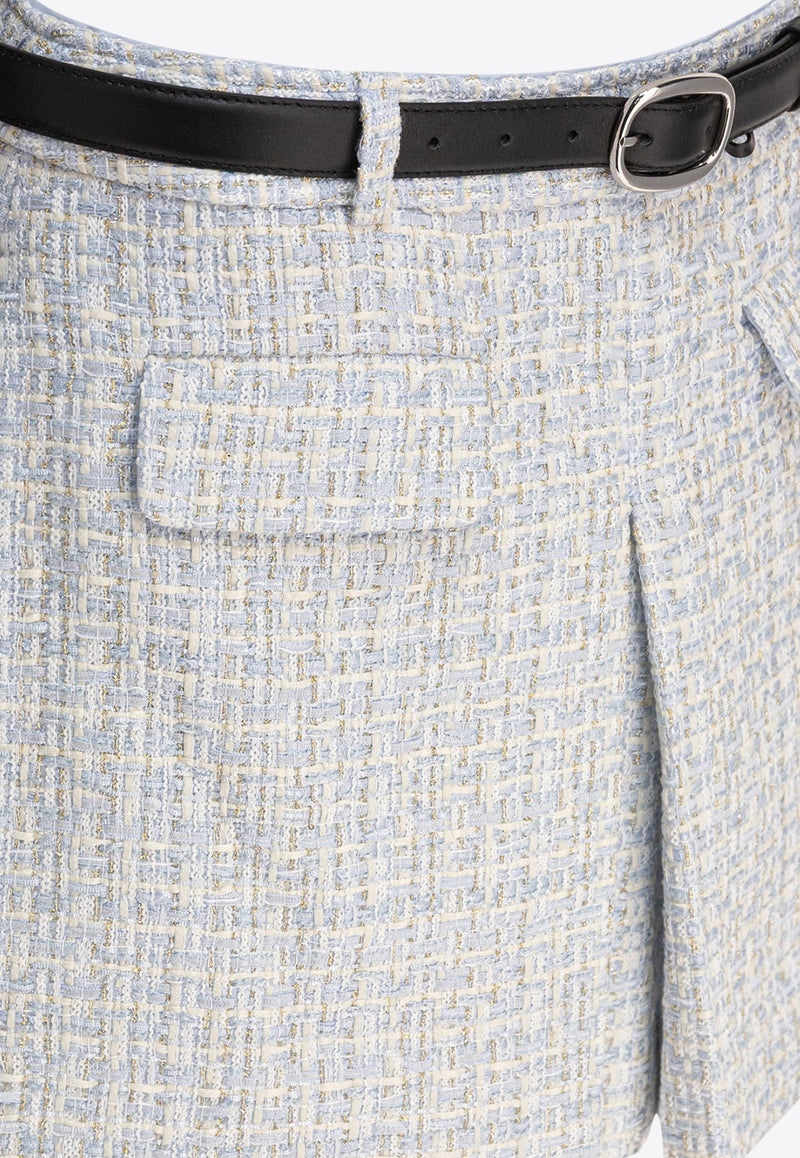 Self-Portrait Tweed Mini Skirt Blue SS25-008SK-BLBLUE_79341
