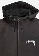 Stüssy Logo Print Zip-Up Jacket Black 1157450001 BLACK_79312