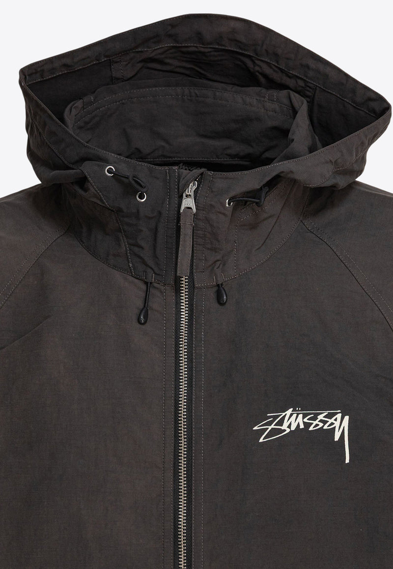 Stüssy Logo Print Zip-Up Jacket Black 1157450001 BLACK_79312