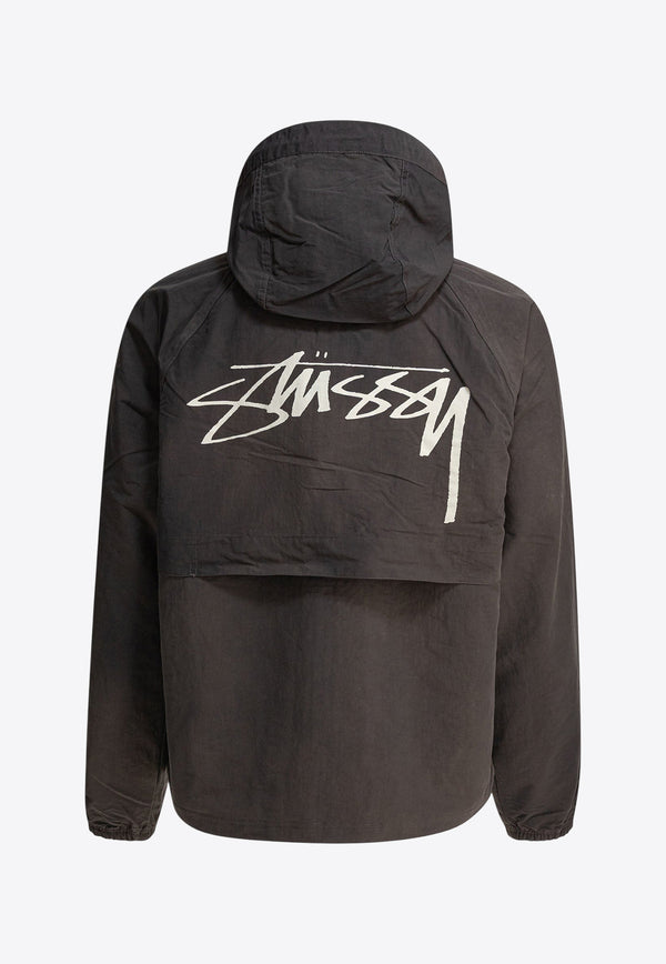 Stüssy Logo Print Zip-Up Jacket Black 1157450001 BLACK_79312