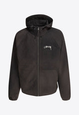 Stüssy Logo Print Zip-Up Jacket Black 1157450001 BLACK_79312