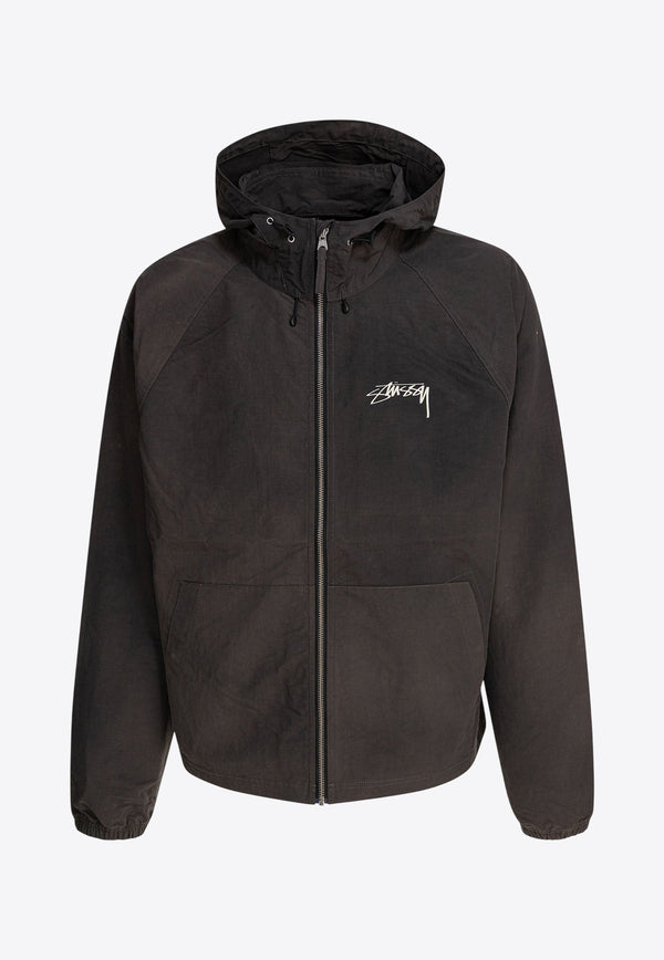 Stüssy Logo Print Zip-Up Jacket Black 1157450001 BLACK_79312