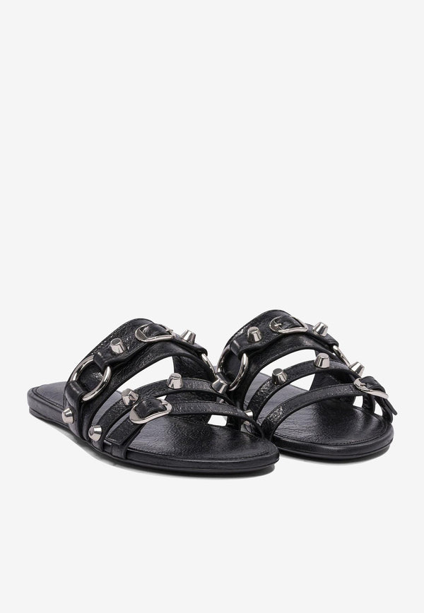 Balenciaga City Flat Mules in Nappa Leather Black 834692WAD4Y1080_79445