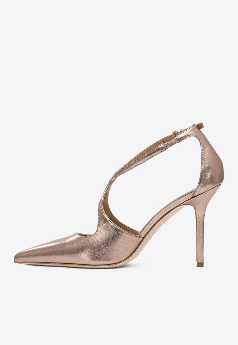 Lella Baldi Venus 95 Metallic Leather Pumps Bronze LE2520NAPPARAME_79447