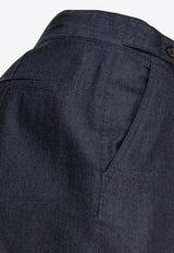 Alexander McQueen Denim Bermuda Shorts Blue 828588QYABM4244_79495