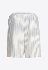 Alexander McQueen Skull Logo Striped Shorts 821188QNAA49216_79503