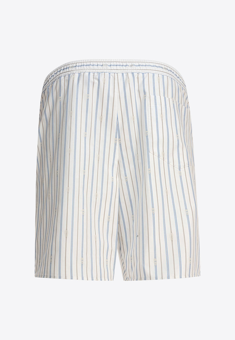 Alexander McQueen Skull Logo Striped Shorts 821188QNAA49216_79503
