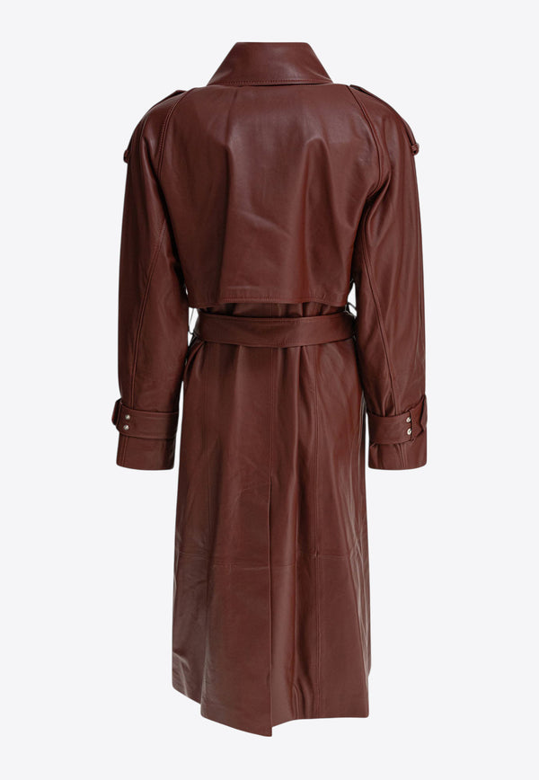 Ivy Oak Lilith Leather Belted Coat Brown IO118021LILITHRE392_79510