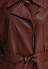 Ivy Oak Lilith Leather Belted Coat Brown IO118021LILITHRE392_79510