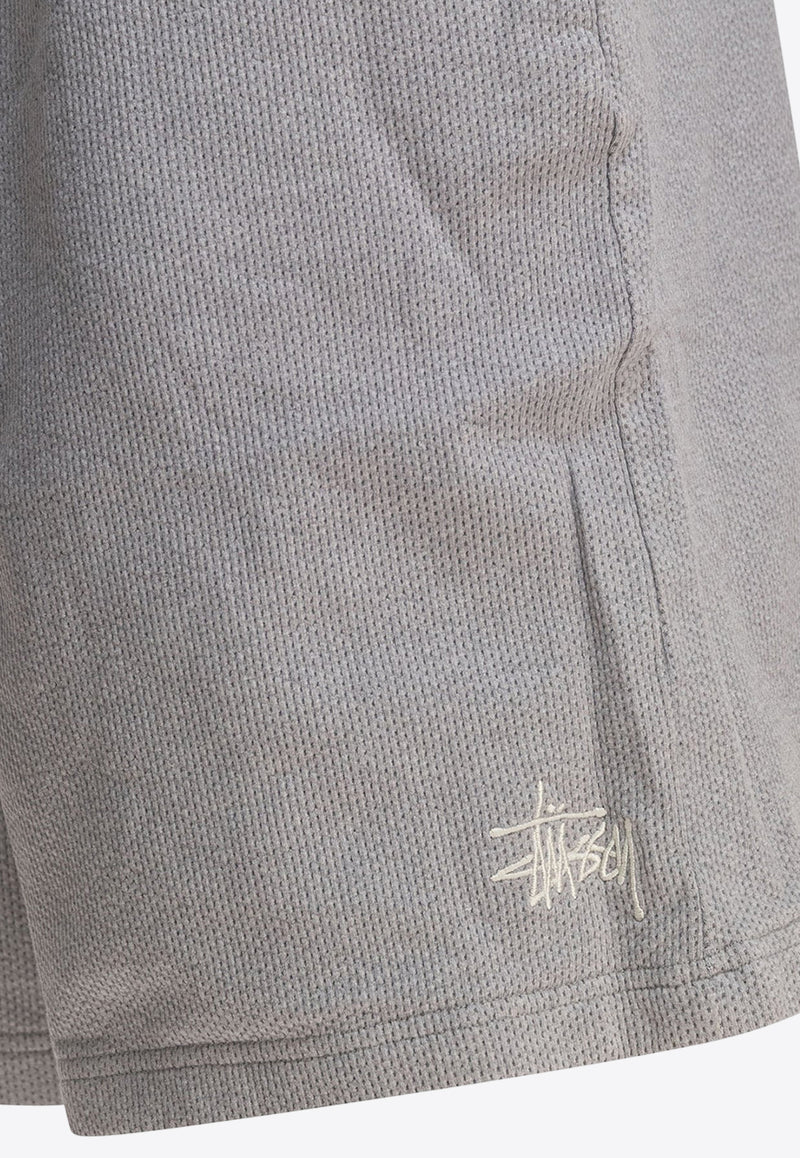 Stüssy Logo Print Track Shorts  Gray 1123280009 GREY HEATHER_79514