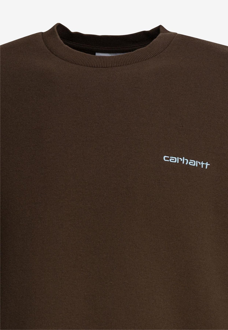 Carhartt Wip Script Embroidered Sweatshirt Brown I0344962QG.XX_79517