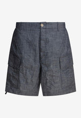 C.P. Company Chambray Cargo Shorts Gray 18CMBE149A110065WD17_79522
