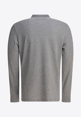 Stone Island Compass Patch Long-Sleeved Polo T-shirt Gray 22002SLS0018V0M64_79535
