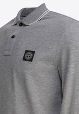 Stone Island Compass Patch Long-Sleeved Polo T-shirt Gray 22002SLS0018V0M64_79535