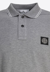 Stone Island Compass Patch Long-Sleeved Polo T-shirt Gray 22002SLS0018V0M64_79535