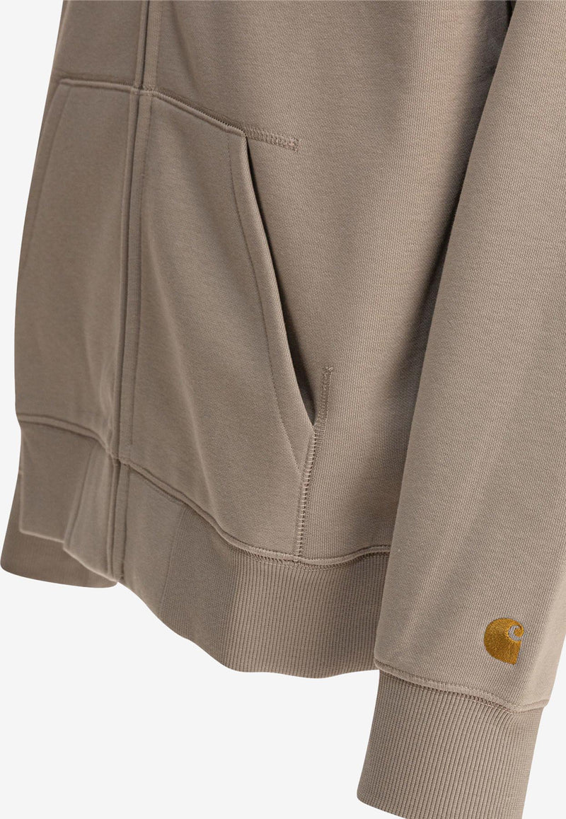 Carhartt Wip Chase Zip-Up Hooded Sweatshirt Beige I0336642Q6.XX_79590
