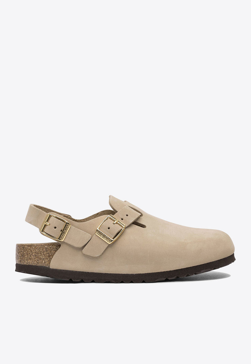 Birkenstock Tokio Nubuck Leather Slides Sand 1029496SANDCASTLE_79655