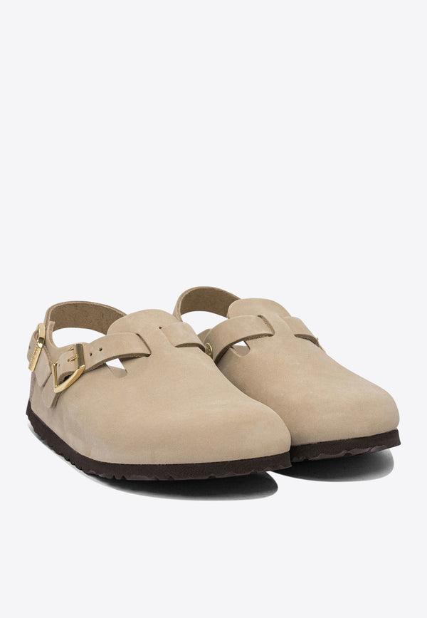 Birkenstock Tokio Nubuck Leather Slides Sand 1029496SANDCASTLE_79655