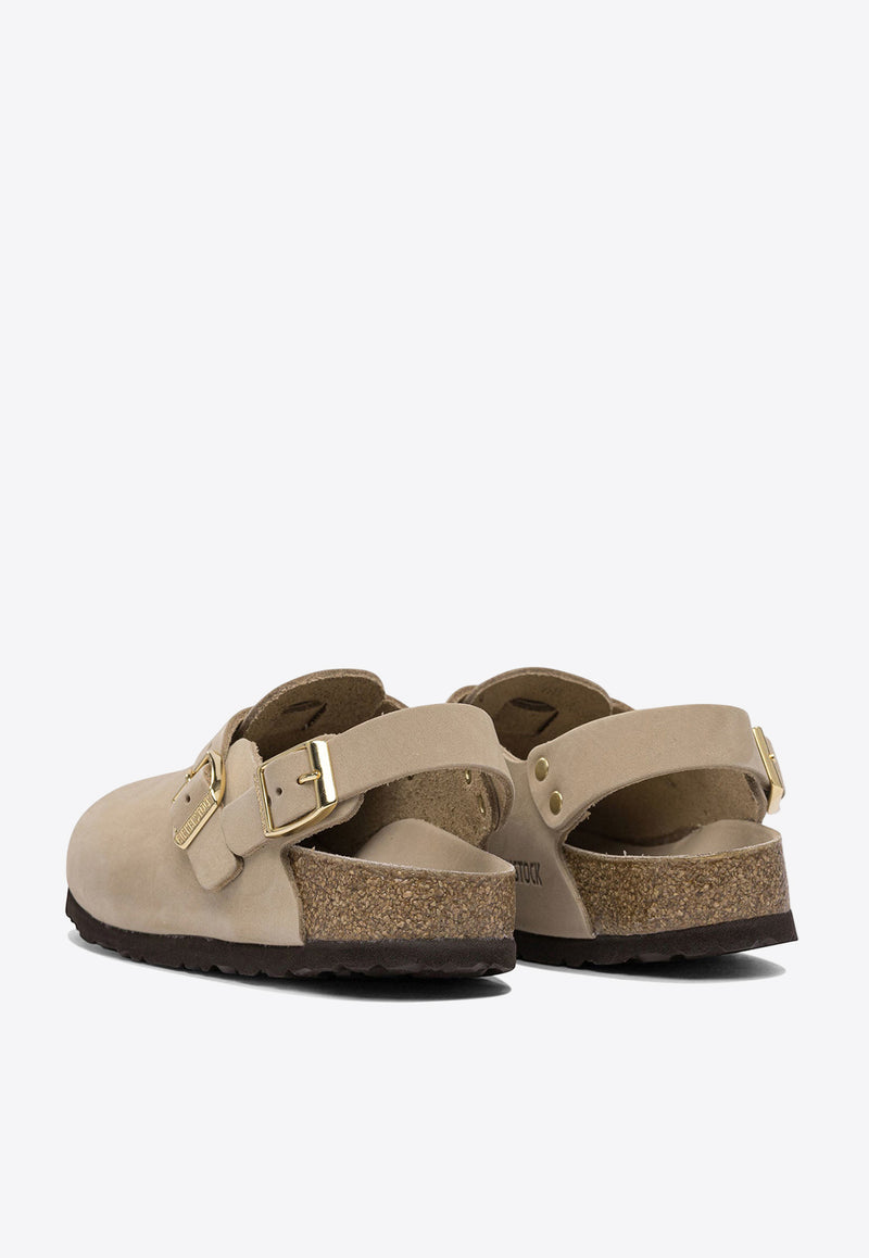 Birkenstock Tokio Nubuck Leather Slides Sand 1029496SANDCASTLE_79655