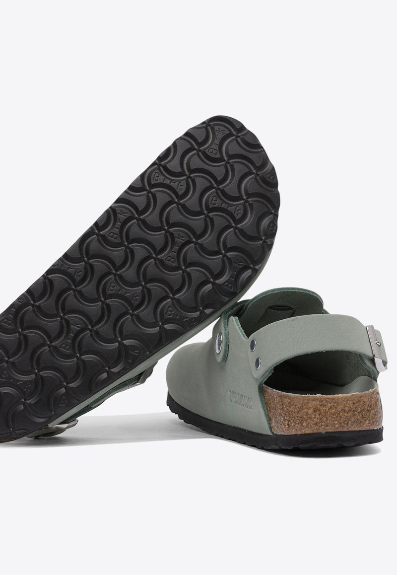 Birkenstock Tokio Nubuck Leather Slides Green 1029429PURE SAGE_79688