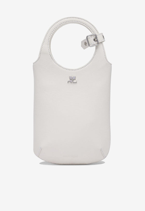 Courrèges Slim Holy Handbag in Smooth Leather White 225GSA178CR00650011_79653