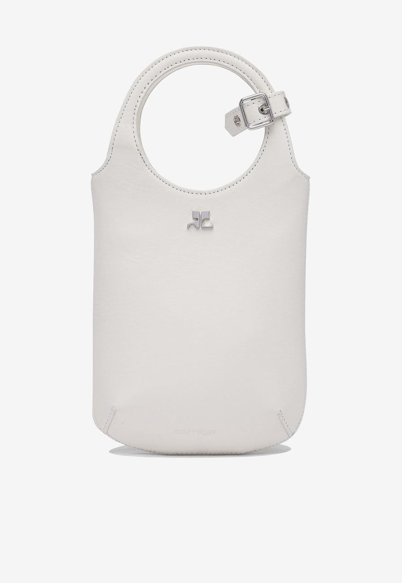 Courrèges Slim Holy Handbag in Smooth Leather White 225GSA178CR00650011_79653