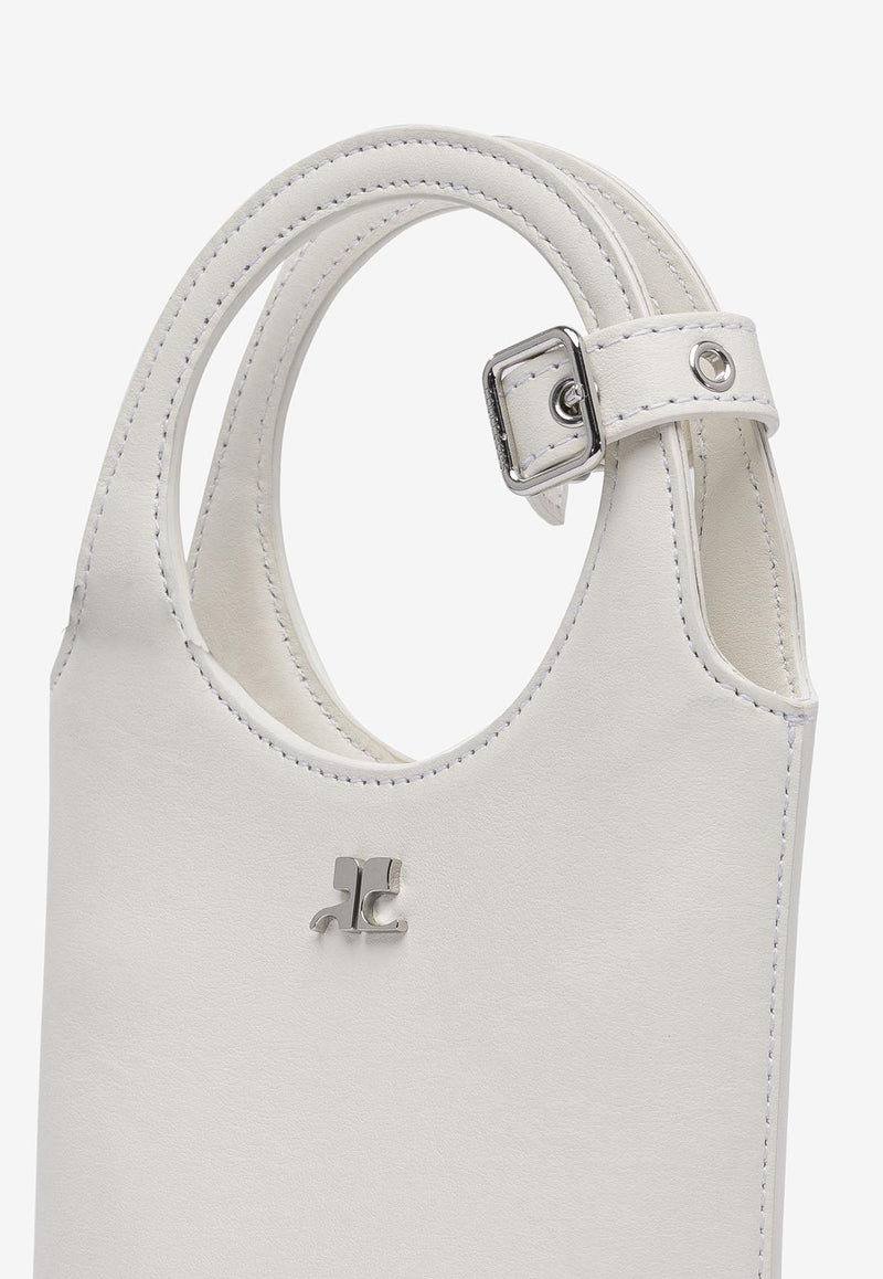 Courrèges Slim Holy Handbag in Smooth Leather White 225GSA178CR00650011_79653