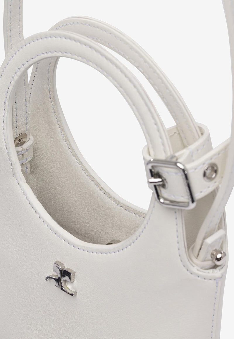 Courrèges Slim Holy Handbag in Smooth Leather White 225GSA178CR00650011_79653