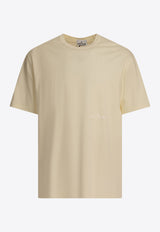 Stone Island Logo Embroidered Jersey T-shirt Cream 2100038S0175V0093_79697