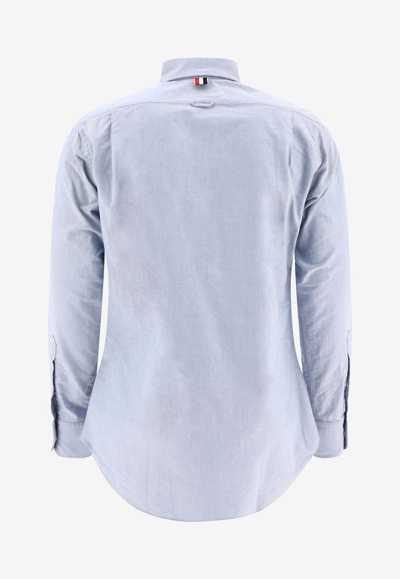 Thom Browne Name Plate Patch Buttoned Shirt Blue MWL010EF0313480_79651