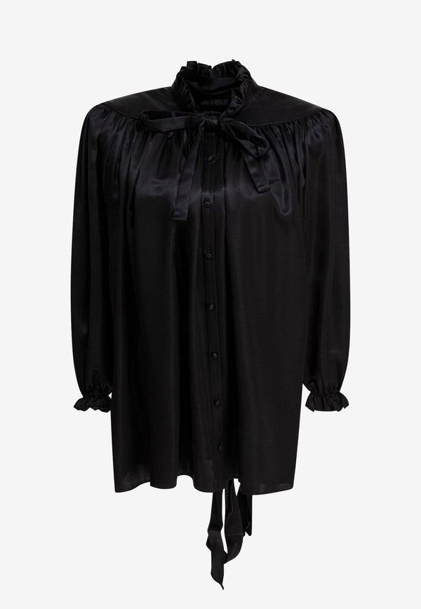 Balenciaga Silk Buttoned Shirt Black 831650TMN091000_79780