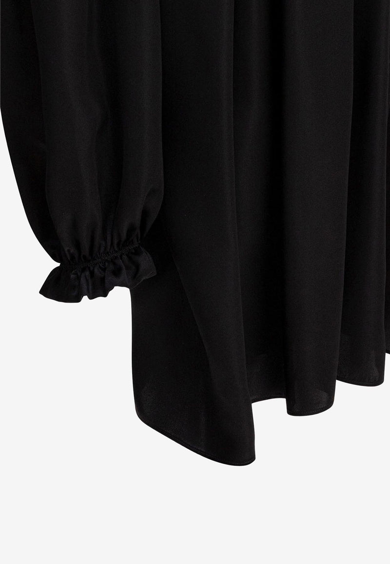 Balenciaga Silk Buttoned Shirt Black 831650TMN091000_79780