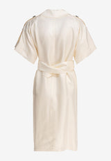 Burberry Belted Trench Midi Dress Beige 8106218_79766