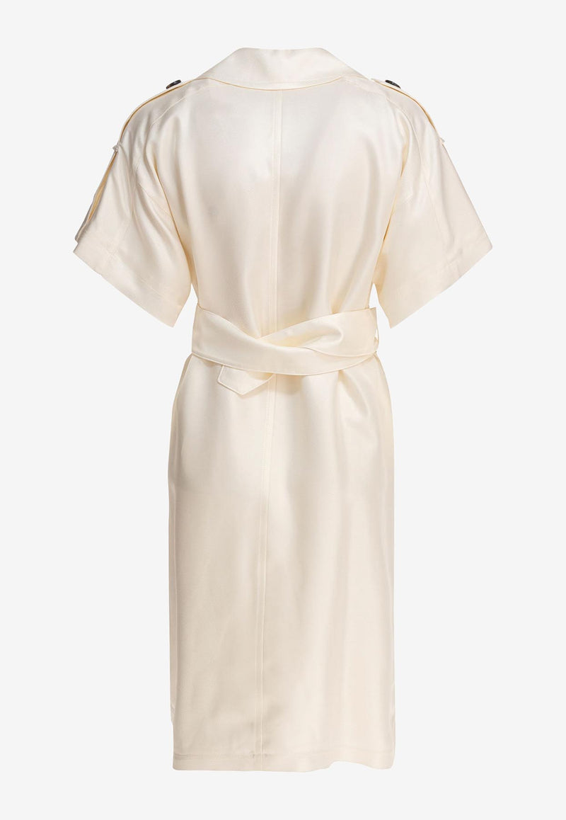 Burberry Belted Trench Midi Dress Beige 8106218_79766