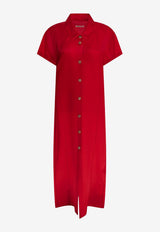 Khaite Effy Silk Midi Dress Raspberry 54963002625_79709