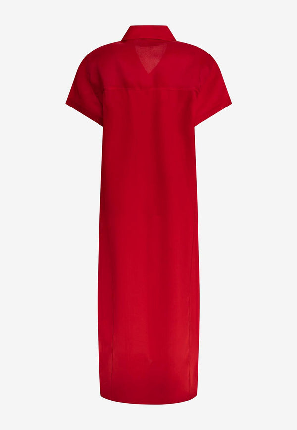 Khaite Effy Silk Midi Dress Raspberry 54963002625_79709