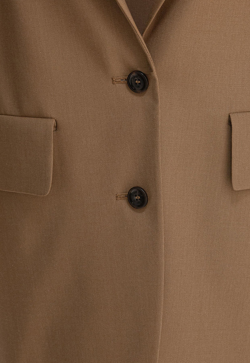 Max Mara Kitten Single-Breasted Wool Blazer Camel 2511041403600KITTEN007_79739