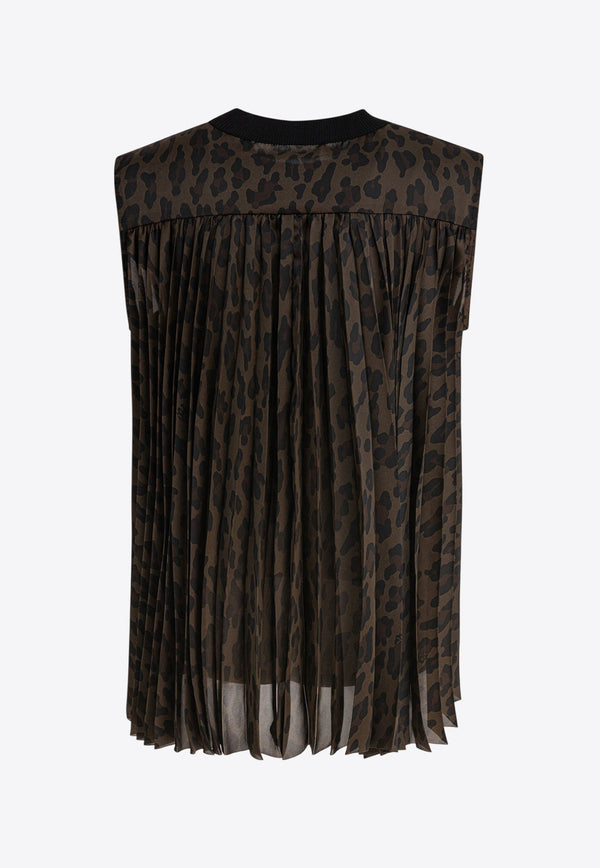 Sacai Leopard Print Knitted Top Black 25-07906602_79795