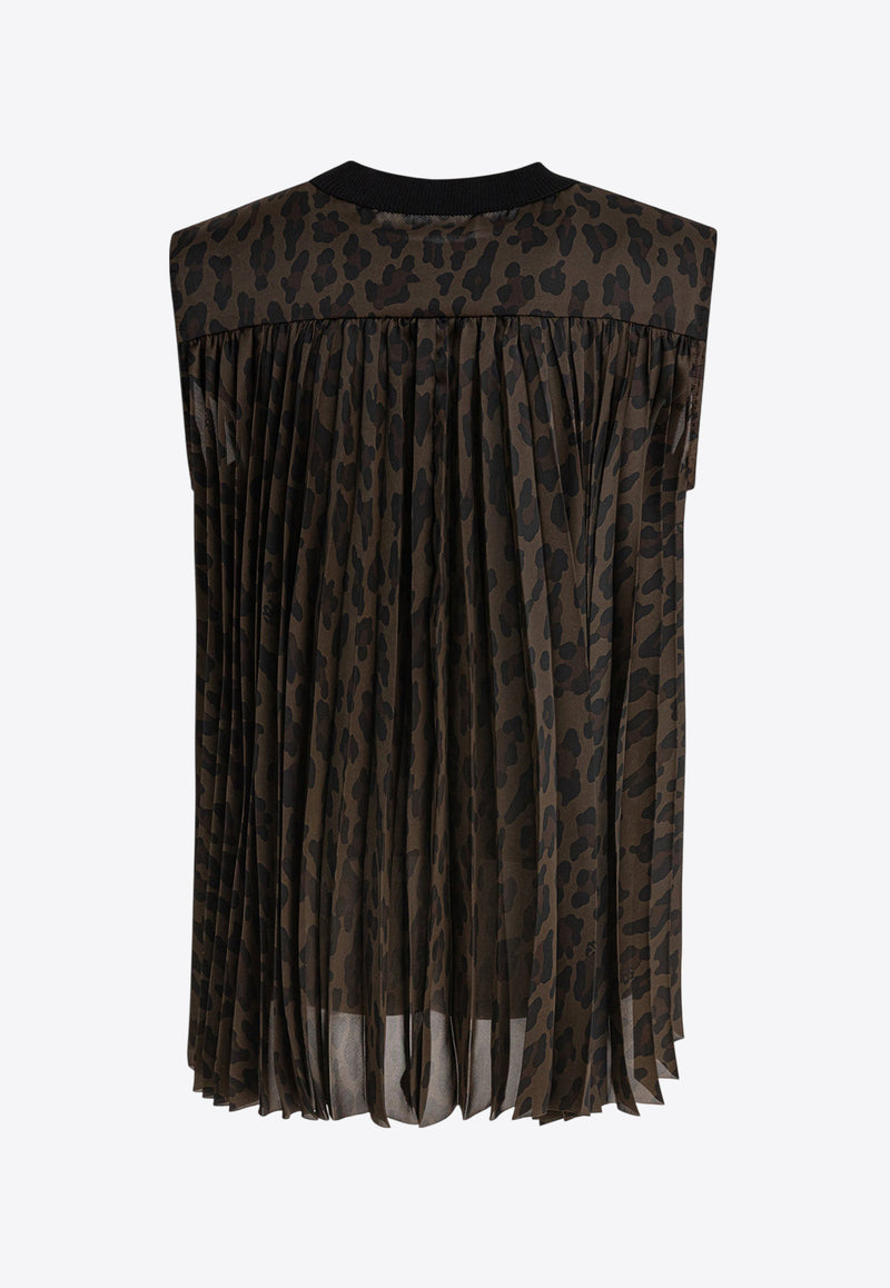 Sacai Leopard Print Knitted Top Black 25-07906602_79795